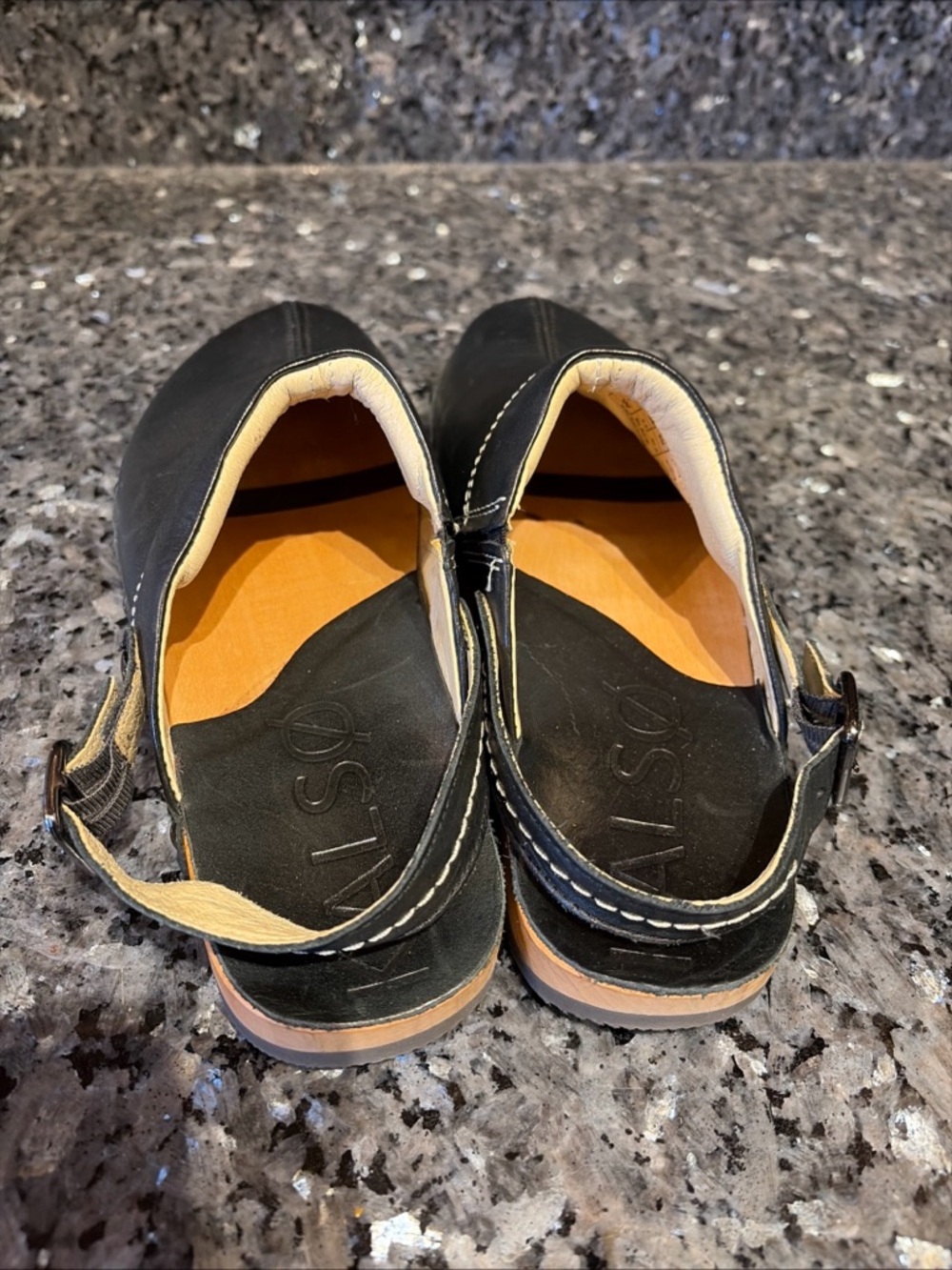 Kalso Earth Clogs Women SZ 7 BLK Shanti Leather Comfort Granola Boho Mule Shoes - Picture 6 of 11